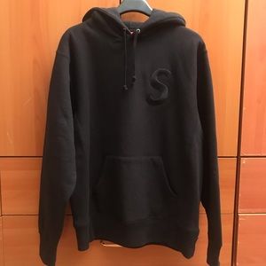 Supreme Tonal S logo Hoodie Black size Medium